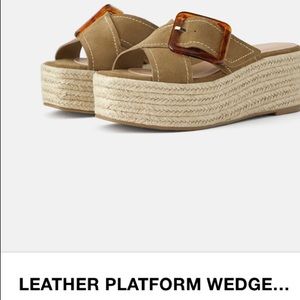 Zara Leather Platform Wedge